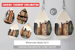 Earring Teardrop Watercolor Books Product Image 1
