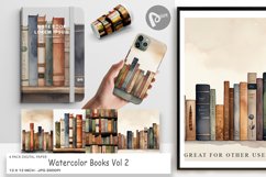 Digital Paper Watercolor Books Product Image 1