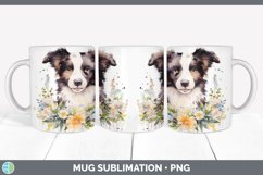 Bundle of six Wild Flowers Border Collies Mug Wrap designs.