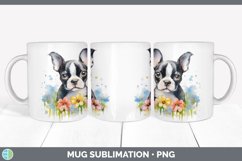 GorgeousWild Flowers Boston Terriers Mug Wrap design.