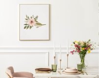 Botanical Love Birds Watercolor Floral Clipart Set Product Image 7