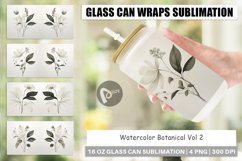 Glass Can Wraps Watercolor Botanical Product Image 1