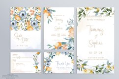 Mellow Apricot &amp; Pastel Blue Floral Clipart Set Product Image 9