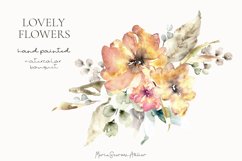 Watercolor Flowers PNG | Watercolor Wreath | Bouquet Clipart Product Image 4