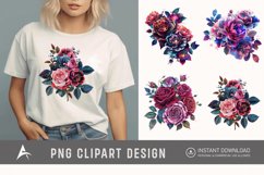 Bouquet Cosmic Rose Flowers Clipart Product Image 1