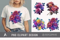 Bouquet Cosmic Rose Flowers Clipart Product Image 1