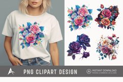 Bouquet Cosmic Rose Flowers Clipart Product Image 1