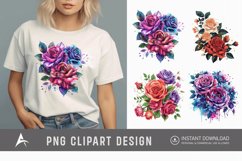 Bouquet Cosmic Rose Flowers Clipart Product Image 1