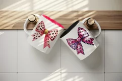 Watercolor bow with pink leopard print Valentines Day love print 20 oz tumbler skinny mug wrap clipart t-shirt sublimation printable design