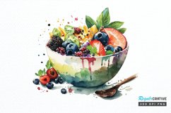 Watercolor Bowl Healthy PNG Clipart Product Image 1