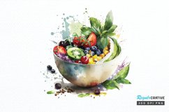 Watercolor Bowl Healthy PNG Clipart Product Image 1