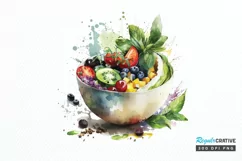 Watercolor Bowl Healthy PNG Clipart Product Image 1