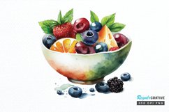 Watercolor Bowl Healthy PNG Clipart Product Image 1