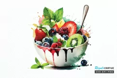 Watercolor Bowl Healthy PNG Clipart Product Image 1