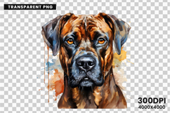 Watercolor Boxer Dog Clipart, Boxer Dog PNG Digital Download, Pet Portrait Sublimation Design, Dog Lover Clipart for Crafts, Boxer Dog Wall Art Printable, Hand Painted Dog Clipart PNG, Watercolor Dog Sublimation PNG, Cute Pet Portrait Digital Art, Boxer D