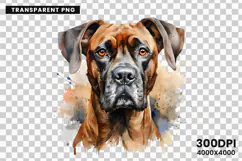 Watercolor Boxer Dog Clipart, Boxer Dog PNG Digital Download, Pet Portrait Sublimation Design, Dog Lover Clipart for Crafts, Boxer Dog Wall Art Printable, Hand Painted Dog Clipart PNG, Watercolor Dog Sublimation PNG, Cute Pet Portrait Digital Art, Boxer D