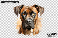 Watercolor Boxer Dog Clipart, Boxer Dog PNG Digital Download, Pet Portrait Sublimation Design, Dog Lover Clipart for Crafts, Boxer Dog Wall Art Printable, Hand Painted Dog Clipart PNG, Watercolor Dog Sublimation PNG, Cute Pet Portrait Digital Art, Boxer D