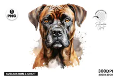 Watercolor Boxer Dog Clipart, Boxer Dog PNG Digital Download, Pet Portrait Sublimation Design, Dog Lover Clipart for Crafts, Boxer Dog Wall Art Printable, Hand Painted Dog Clipart PNG, Watercolor Dog Sublimation PNG, Cute Pet Portrait Digital Art, Boxer D