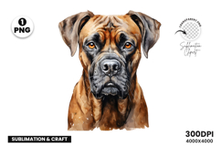 Watercolor Boxer Dog Clipart, Boxer Dog PNG Digital Download, Pet Portrait Sublimation Design, Dog Lover Clipart for Crafts, Boxer Dog Wall Art Printable, Hand Painted Dog Clipart PNG, Watercolor Dog Sublimation PNG, Cute Pet Portrait Digital Art, Boxer D