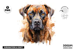 Watercolor Boxer Dog Clipart, Boxer Dog PNG Digital Download, Pet Portrait Sublimation Design, Dog Lover Clipart for Crafts, Boxer Dog Wall Art Printable, Hand Painted Dog Clipart PNG, Watercolor Dog Sublimation PNG, Cute Pet Portrait Digital Art, Boxer D