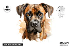 Watercolor Boxer Dog Clipart, Boxer Dog PNG Digital Download, Pet Portrait Sublimation Design, Dog Lover Clipart for Crafts, Boxer Dog Wall Art Printable, Hand Painted Dog Clipart PNG, Watercolor Dog Sublimation PNG, Cute Pet Portrait Digital Art, Boxer D
