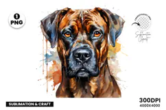 Watercolor Boxer Dog Clipart, Boxer Dog PNG Digital Download, Pet Portrait Sublimation Design, Dog Lover Clipart for Crafts, Boxer Dog Wall Art Printable, Hand Painted Dog Clipart PNG, Watercolor Dog Sublimation PNG, Cute Pet Portrait Digital Art, Boxer D