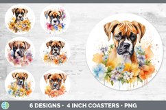 Bundle of six Wild Flowers Boxers Round Coaster designs.