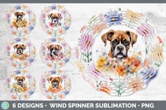 Bundle of six Wild Flowers Boxers Wind Spinner designs.