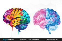 Watercolor Brain Exquisite Clipart Product Image 1