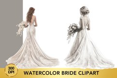 Watercolor Bride clipart, Wedding Clipart png Product Image 1