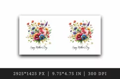 Watercolor bright bouquet of flowers Happy Mother Day greeting quote print 20 oz tumbler skinny mug wrap clipart t-shirt sublimation printable design