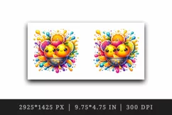 Watercolor bright citrus fruits with cute faces in colorful splash print 20 oz tumbler skinny mug wrap clipart t-shirt sublimation printable design
