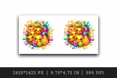Watercolor bright citrus fruits with cute faces in colorful splash print 20 oz tumbler skinny mug wrap clipart t-shirt sublimation printable design