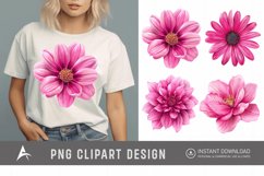 Watercolor Bright Pink Flower Clipart Product Image 1