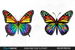 Rainbow Butterfly PNG Set Clipart Product Image 1