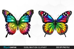 Rainbow Butterfly PNG Set Clipart Product Image 1