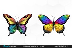 Bright Rainbow Butterfly Clipart Bundle Product Image 3