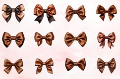 Watercolor Brown Satin Bow Clipart Bundle Product Image 2