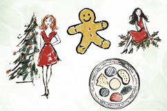 Watercolor Brush Doodle Christmas Product Image 1
