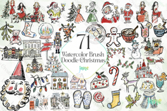 Watercolor Brush Doodle Christmas Product Image 1