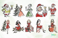 Watercolor Brush Doodle Christmas Product Image 6