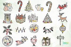 Watercolor Brush Doodle Christmas Product Image 4