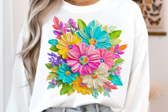 Watercolor Brushstroke Flowers Clipart Product Image 3