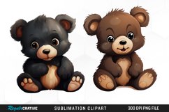 Watercolor Teddy Bear clipart Product Image 1
