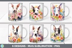 Bundle of six Wild Flowers Bull Terriers Mug Wrap designs.