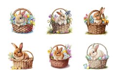 Watercolor Bunny and Eggs in Easter Basket tumbler sublimation bundle designs