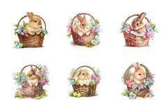 Watercolor Bunny and Flowers in Basket tumbler sublimation bundle designs