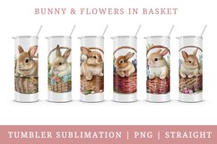 Bunny &amp; Flowers in Basket tumbler sublimation bundle designs Product Image 1