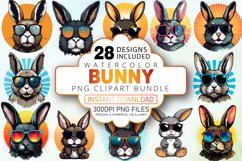 Watercolor Bunny Clipart Bundle Product Image 1