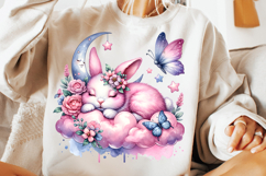 watercolor bunny cloud png, baby bunny clipart, cute rabbit sublimation design, nursery bunny watercolor, pastel bunny png, dreamy bunny clipart, watercolor rabbit printable, bunny cloud art, baby shower bunny png, watercolor animal clipart